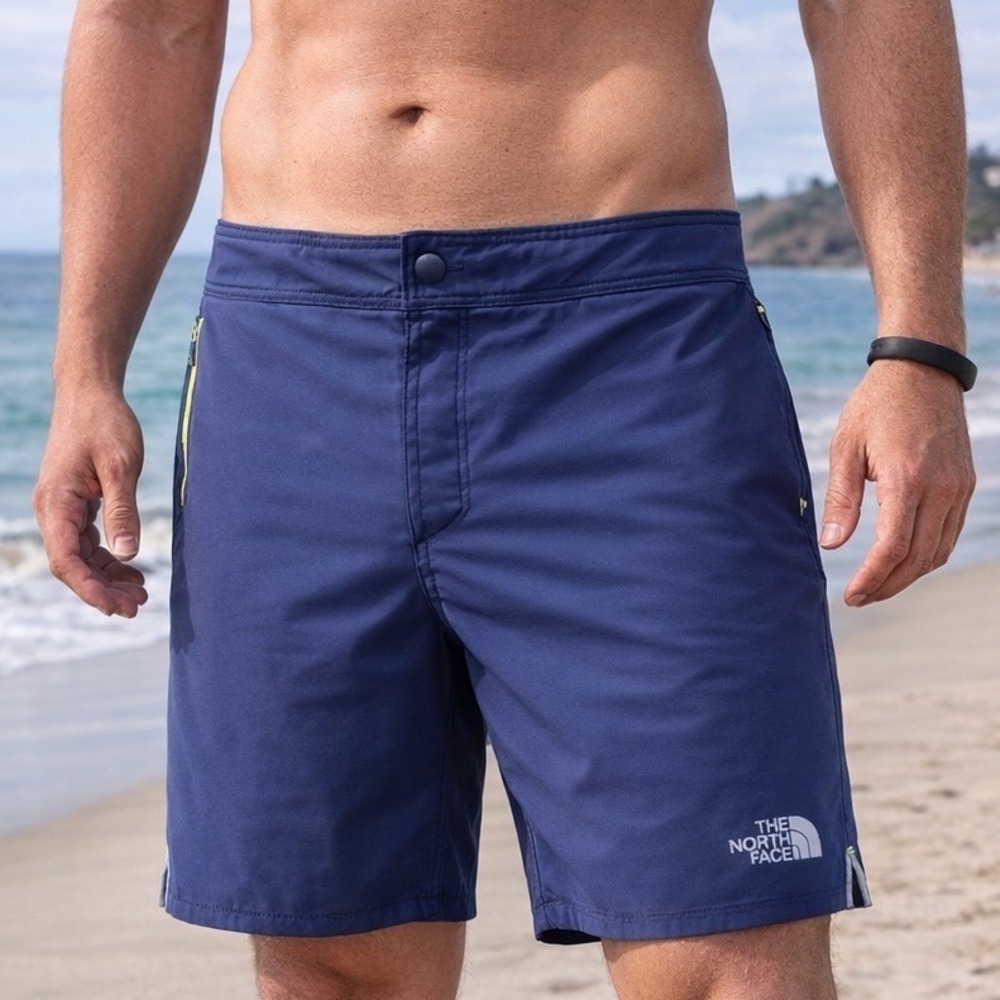 The North Face Mens Navy Blue Board Shorts Swim Trunks Outdoor Swim Size 36‎